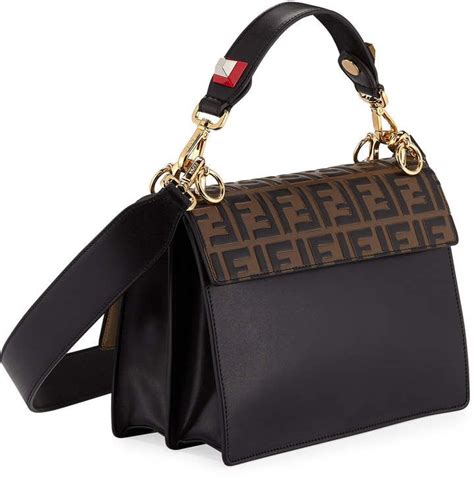 fendi ff contrasting panelled shoulder bag|Fendi leather shoulder bag.